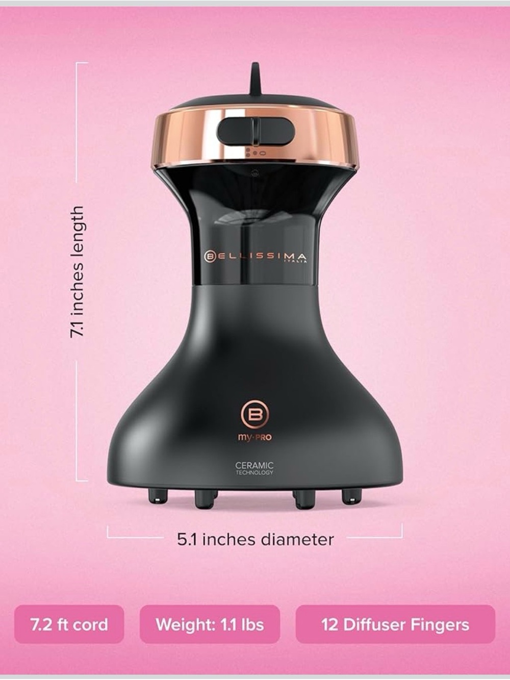 Bellissima Diffon Ceramic Diffuser for Curly Hair 2-in-1 Blow Dryer Diffuser - Picture 2 of 9